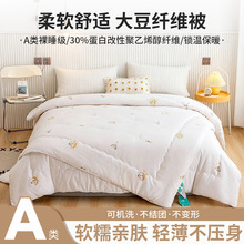 A类大豆纤维被子被加厚保暖可拆分两床春夏秋冬双人被家用亲肤被