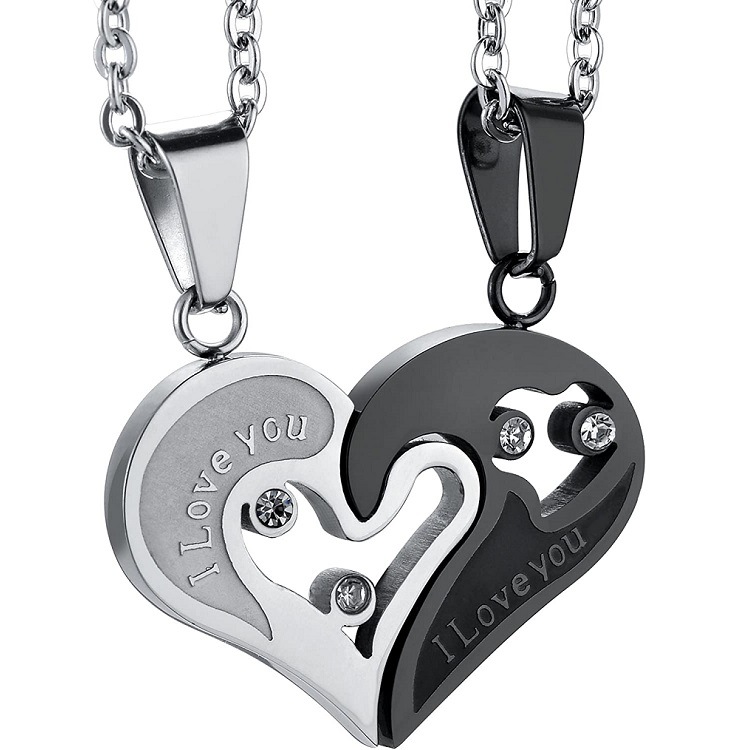 Pendant Necklace Classification 204-301 Stainless Steel Chain Material Simple Style Heart Shape 204-301 Stainless Steel Cable Chain Pendant Necklaces Wholesale