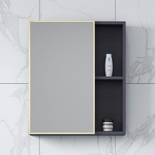 北欧挂墙式浴室智能镜柜单独收纳盒卫生间太空铝储物镜子带置物架