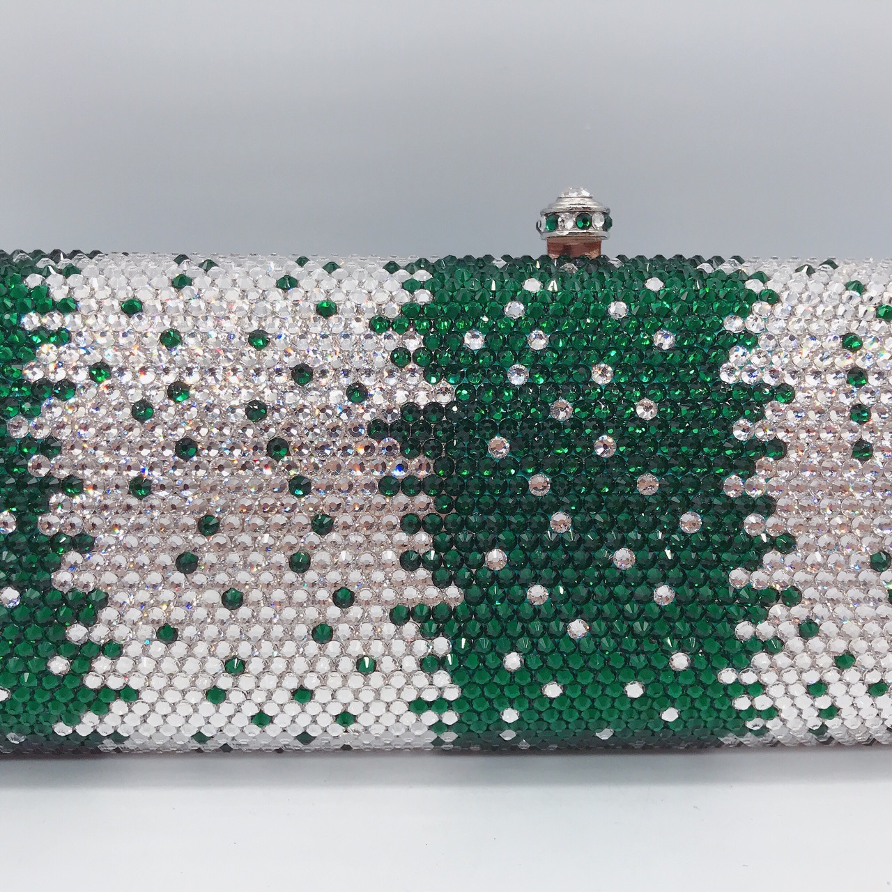 Túi clutch nữ đính đá rhinestone cầm tay hộp cứng dự tiệc — 10 # xanh ngọc chi tiết 18