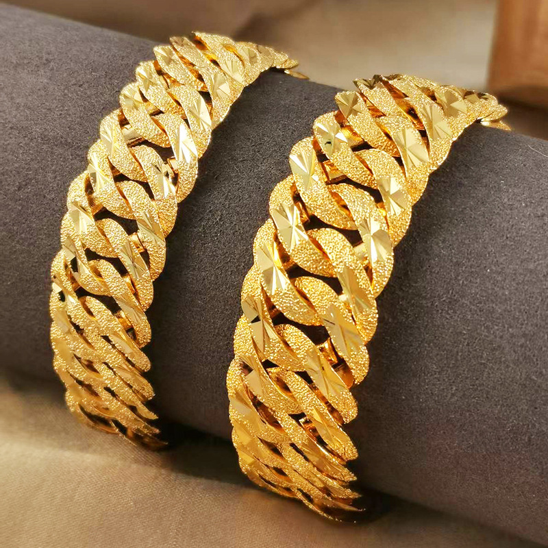 24K Gold-Plated Middle Eastern 15N, 18N Batch Flower Men's and Women's Luxury Batch Flower Bracelets Suitable for Holiday Party Gifts