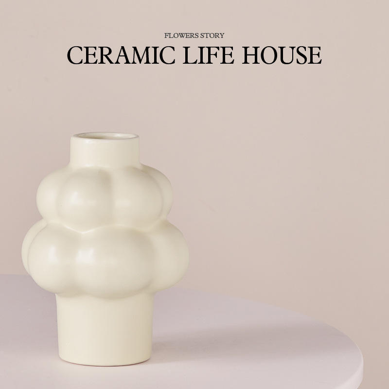 奶油風雲朵泡泡創意花瓶