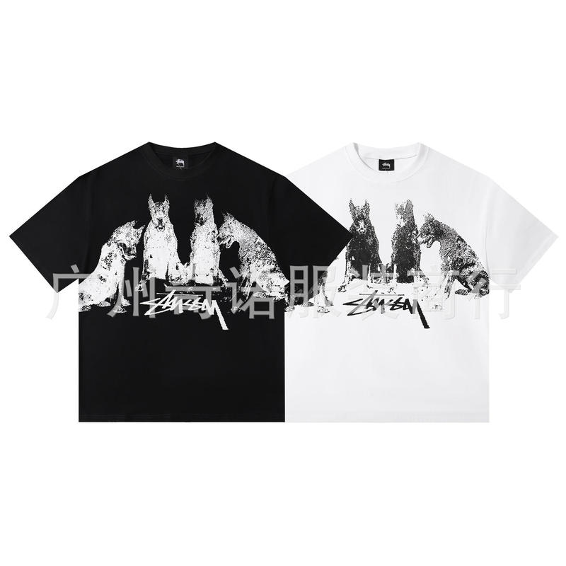 Long-Term Wholesale Trendy Brand Short-Sleeve T-Shirts, Correct High Version Seamless Cylindrical Fabric, Unisex, Export