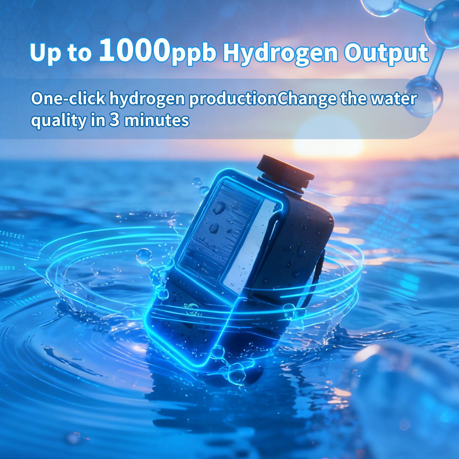 Cross-border exclusive supply of portable hydrogen water cups, electrolytic hydrogen water cups for home use, ready to ship