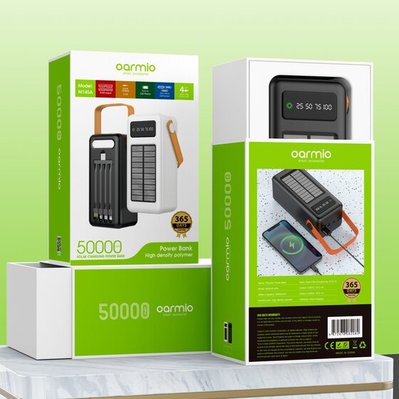 oarmio brand self-belt solar charging treasure 50000 mA large capacity cross-border outdoor Power