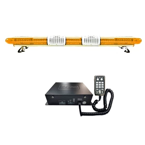 Car LED Roof Long Strip Warning Light Red and Blue Flashing Light 1.66m + Dual Horns + Siren 9400P9
