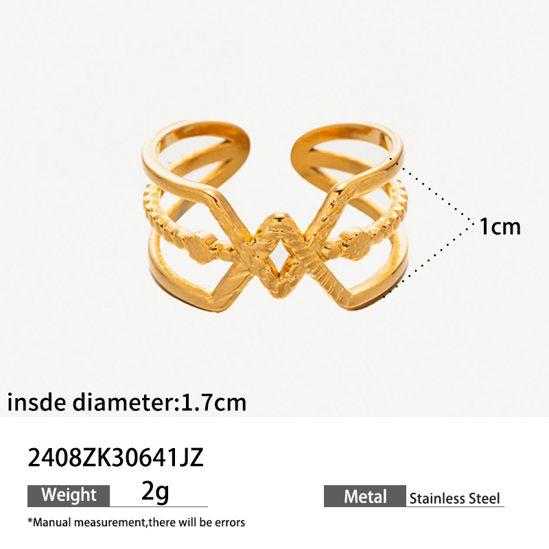 TINA OMU 18k oro de titanio acero anillo de acero inoxidable abierto exagerado anillos de dedos de alta calidad joyas anillos