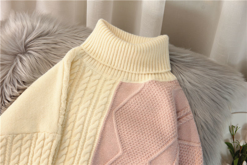 candy color contrast stitching knitted pullover nihaostyles clothing wholesale NSSX73250