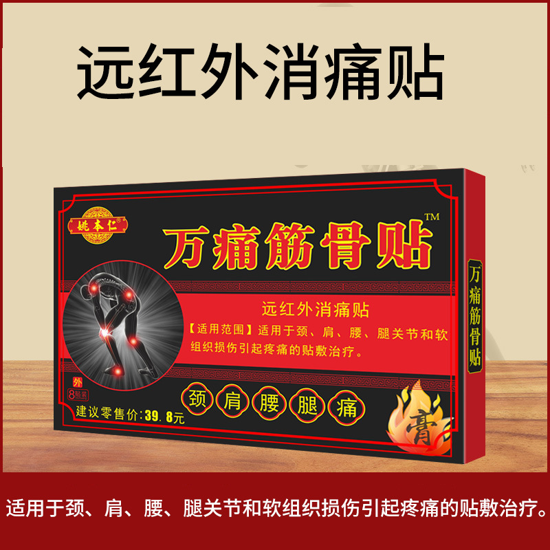 Wan Tong Jin Gu Herbal Pain Relief Patch 7cm x 10cm 8 Patches per Box External Use quality and texture