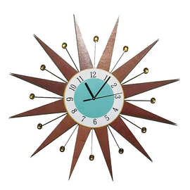 独立站北欧钟表客厅简约挂钟创意家居装饰时钟复古轻奢壁钟挂墙
