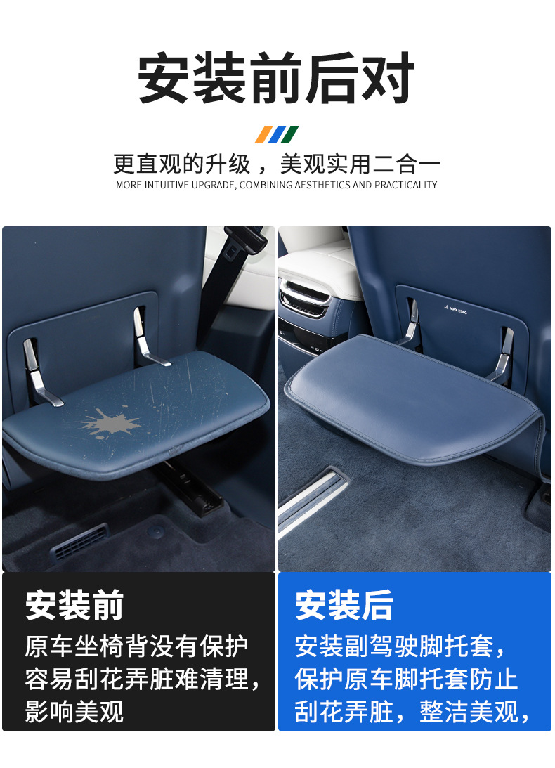 24-25 New Krypton 009 Foot Pad Protective Cover Seat Back Leg Pad Protective Anti-kick Pad Automotive Interior Supplies