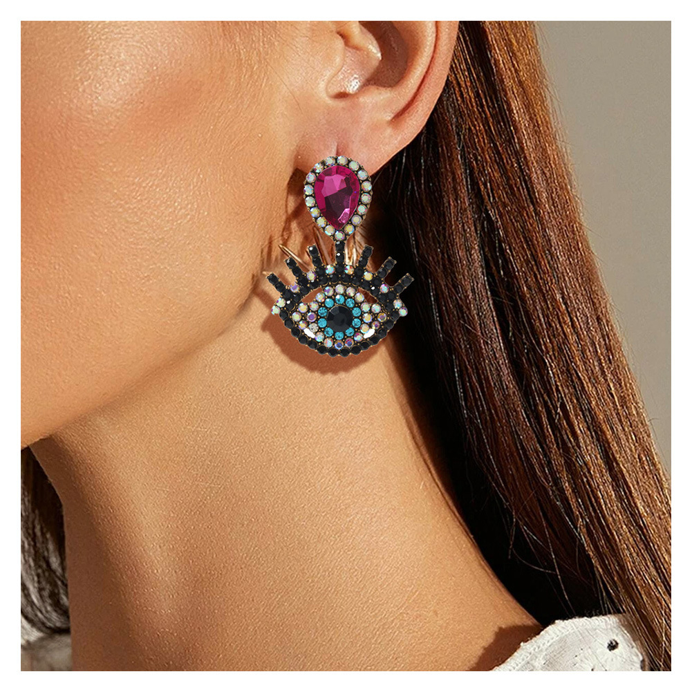 19g Weight Drop Earrings Classification 1 Pair Quantity 1 Pair Simple Style Eye Hollow Out Artificial Gemstones Drop Earrings