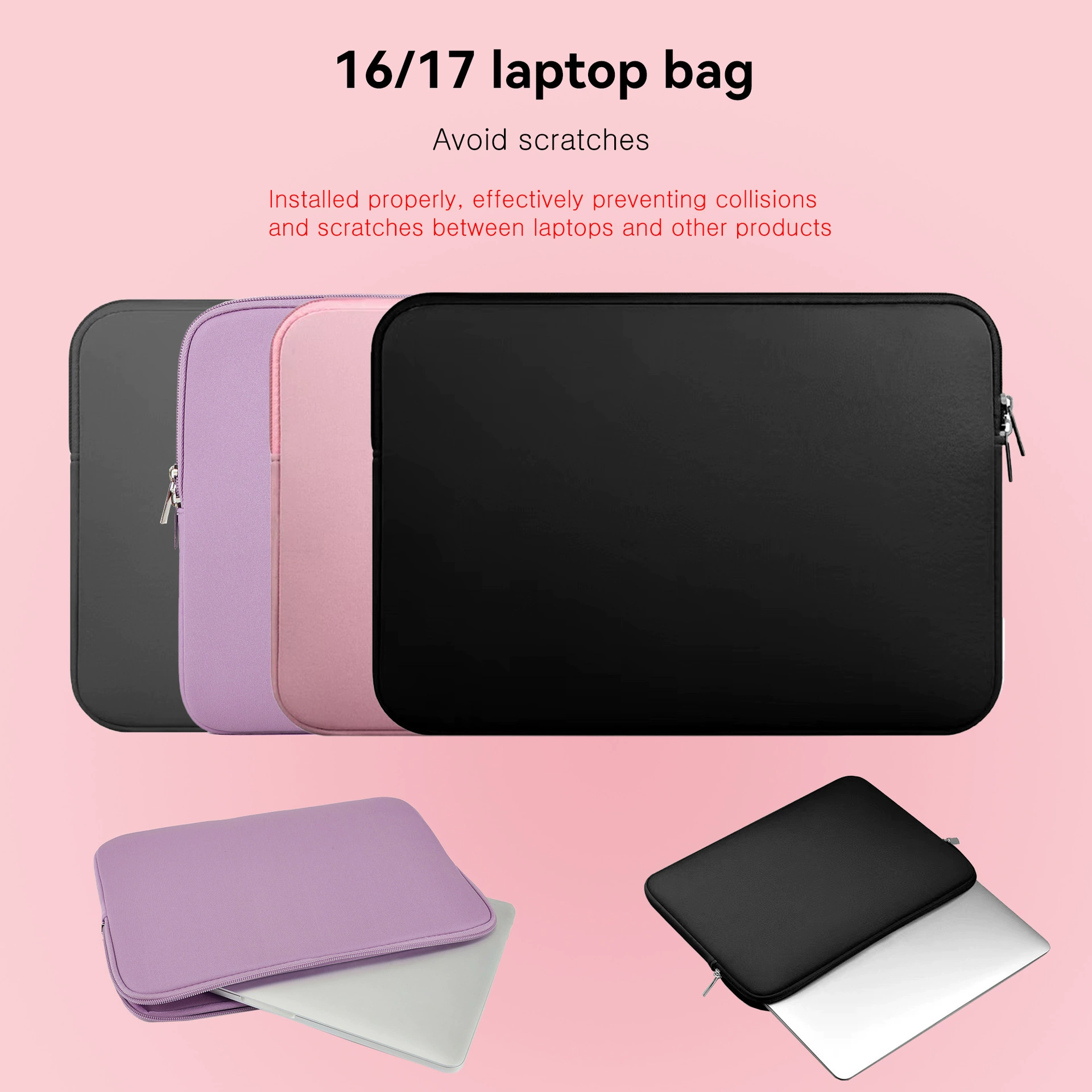 Сумка-чехол для ноутбука (Apple Huawei Asus) 13–17 дюймов, набивной защитный чехол, легкий 0.096 кг