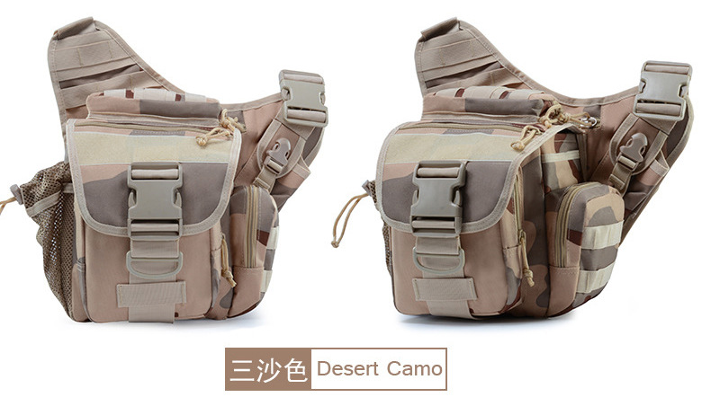 Bolso de camuflaje estilo militar para cámara fotográfica, bandolera de un solo hombro, impermeable, para ciclismo, senderismo, táctico, para actividades al aire libre.