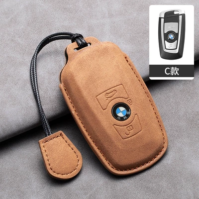 Car key bag, set 5 series 3 series - bmw-c-style-hollow-brown-leather-rope