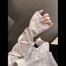 法式甜美碎花翻领冰丝睡衣女春秋季大码舒适长袖长裤家居服两件套