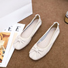 2021雅梦纤足新款真皮蝴蝶结奶奶鞋复古学生方头浅口单鞋女豆豆鞋|ms