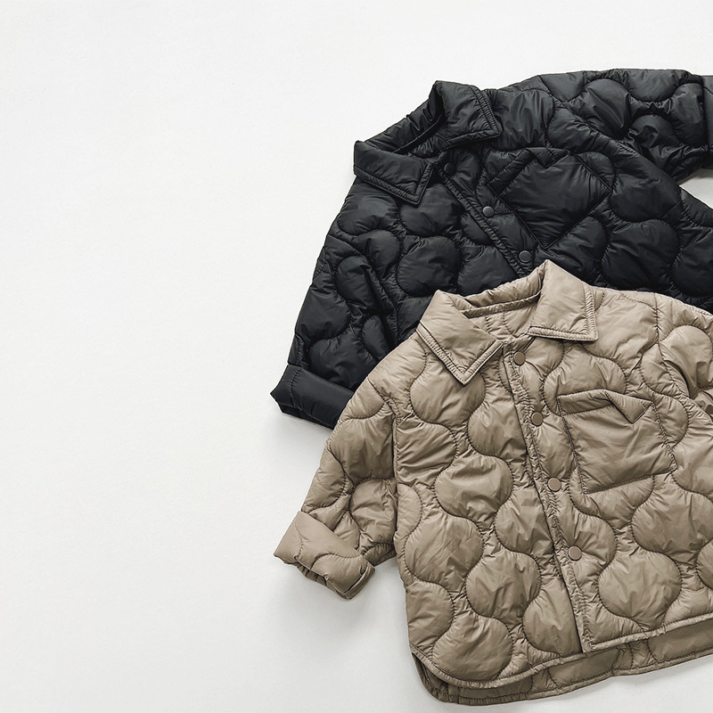 Abrigo de algodón fino estilo coreano para niños, invierno 2025, nuevo top de algodón cálido para niñas, ropa infantil tejida estilo coreano para bebés