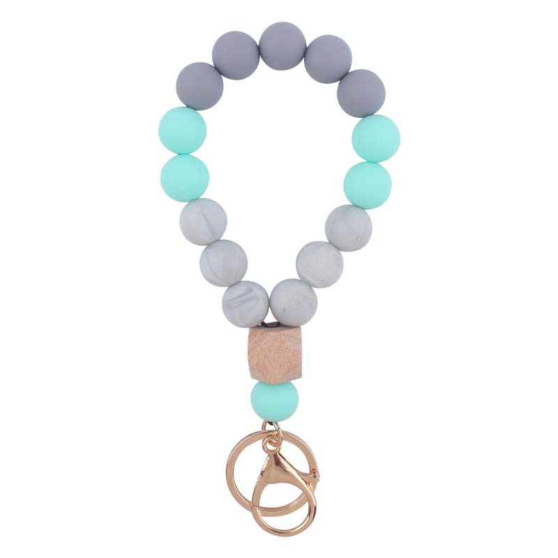 Creativa nueva pulsera de silicona muñeca llavero DIY colgante contraste color silicona llavero