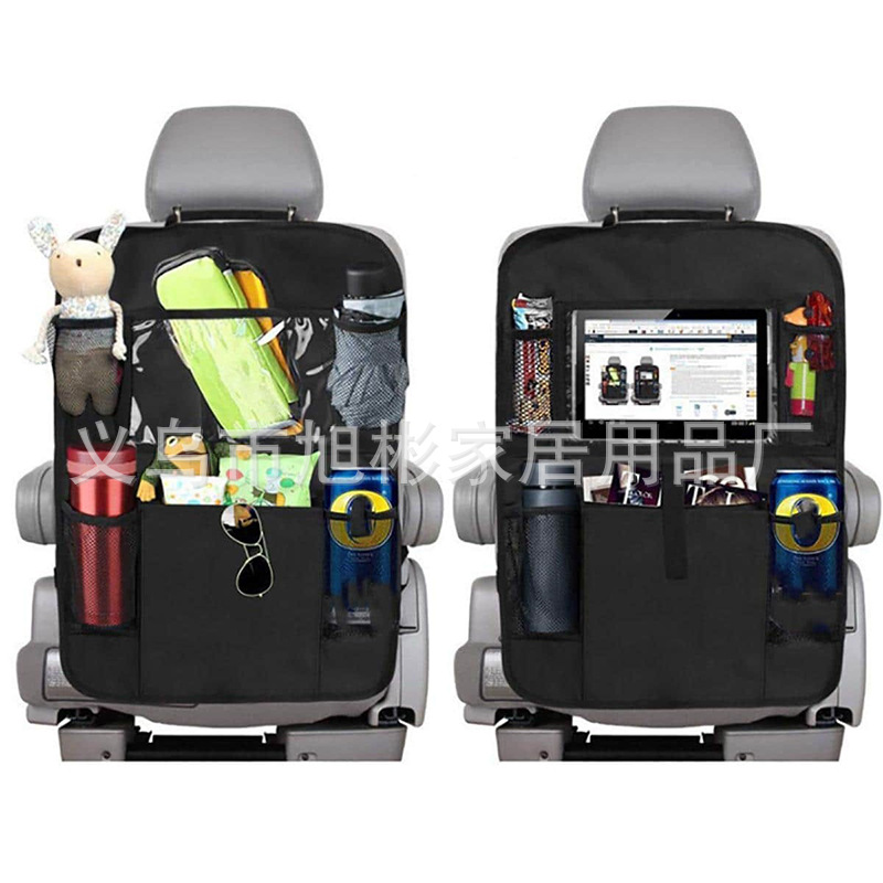 Bolsa antipatadas para almacenamiento de coche, bolsa de almacenamiento de tela Oxford para respaldo de silla, para tableta, asiento de coche, bolsa trasera portátil universal