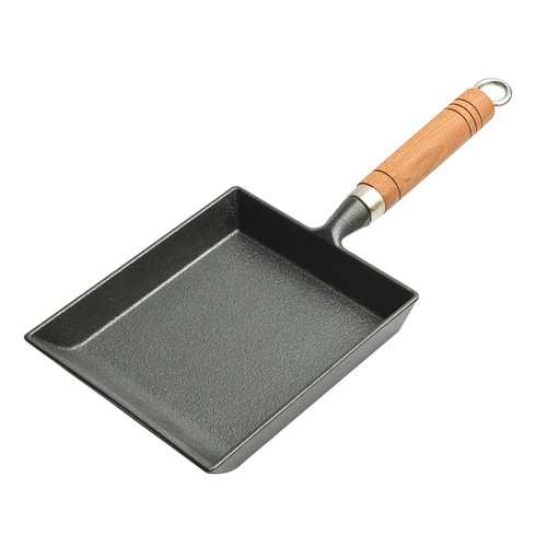 Japanese style omelette pan with thick egg omelette, egg roll pan, square frying pan, non-stick coating, cast iron flat pan