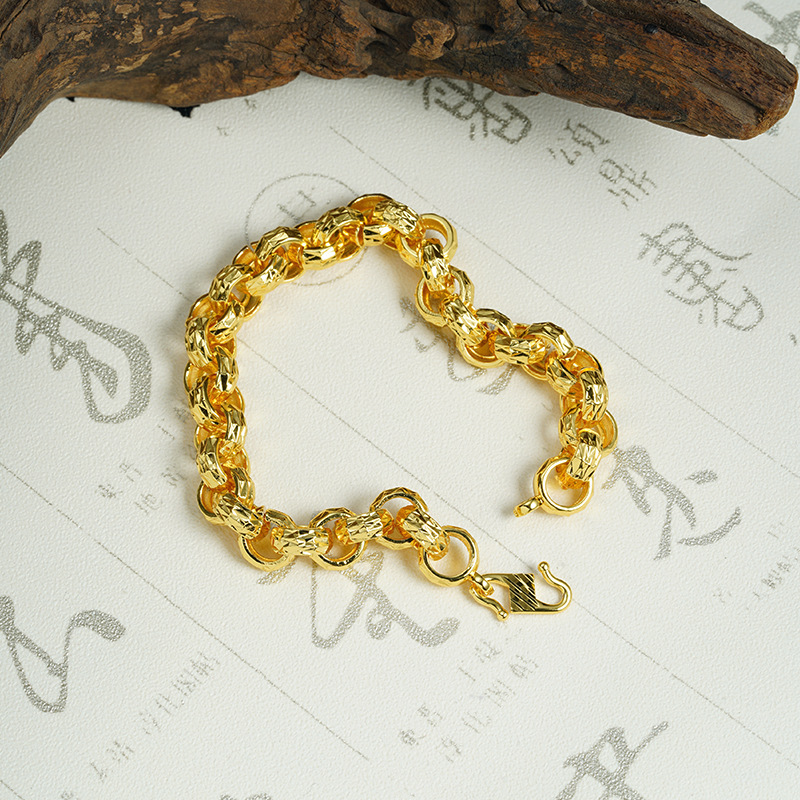 Cross-border Southeast Asia Hot Jewelry Men's Ring Chain Bracelet Aggressive Vietnam Sands Boss Chain Accessories Wholesale