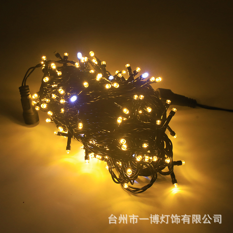 Cadena de luz LED línea negro macho y hembra conexión cielo estrellado vacaciones decoración la boda Navidad al aire libre