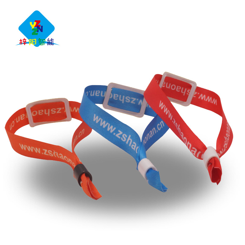 供应RFID卡手腕绳 涤纶手腕带织唛一次性活动促销可识别短绳