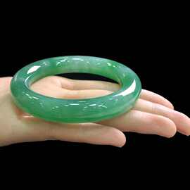 【新品特卖】翡翠手镯满色祖母帝王阳绿胖圆条糯种妈妈款旺夫送礼