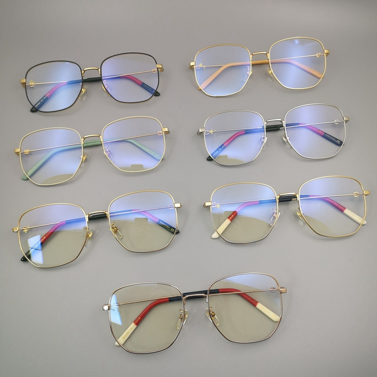 G Brand Ni Ni Glasses Myopia Frame Unisex Square Gg0396O Resin Lenses Metal Frame Celebrity Style