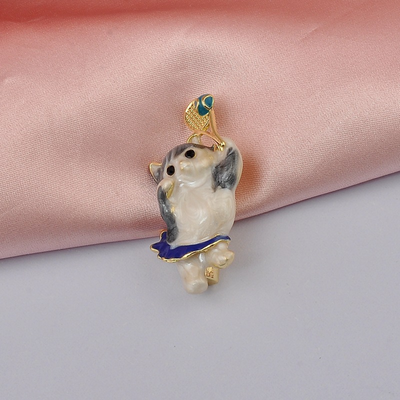 Cute Cat Alloy Enamel Women's Brooches display picture 6