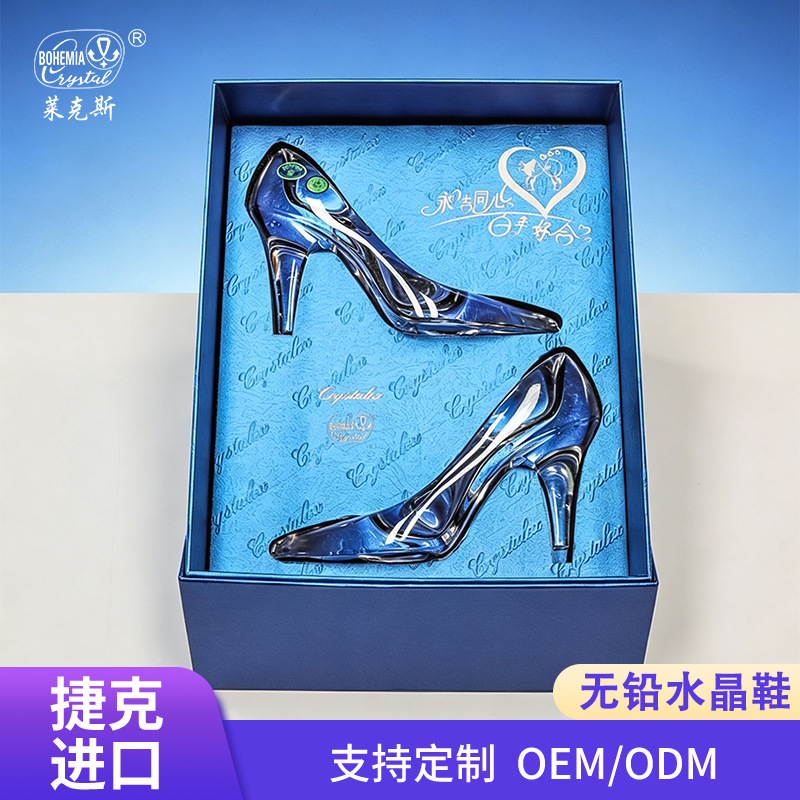 Oficina de artesanía de tacones de cristal sin plomo de lex colección de adornos Oficina de venta directa del fabricante de adornos