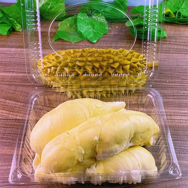 打包盒榴莲肉加厚塑料盒透明方型水果带盖包装盒包装盒一次性|undefined