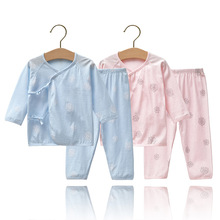 新生儿衣服夏季纯棉薄长袖和尚服初生婴儿睡衣套装批发宝宝空调服