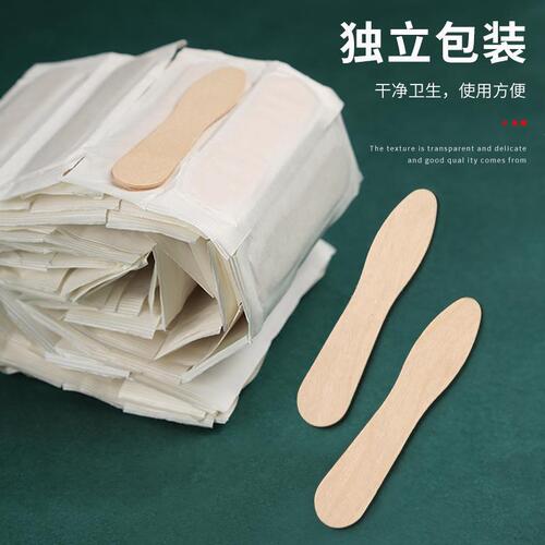 Disposable ice cream tasting wooden spoon ice cream yogurt stick ice cream bar single individually packaged frozen popsicle with small spoon