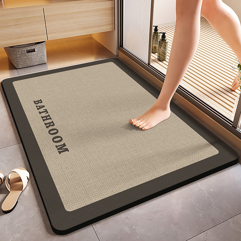 Cross-Border In-Stock European and American Light Luxury Minimalist Color-Block Diatomaceous Earth Floor Mat for Home Use, Easy to Maintain, Wear-Resistant, Dirt-Resistant Bathroom Mat