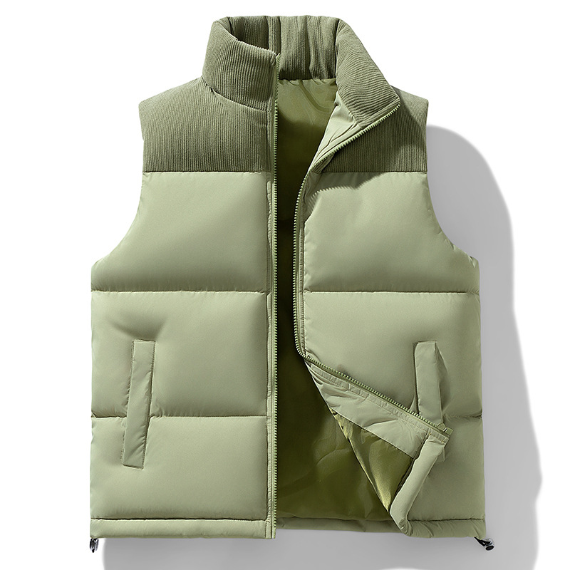 Invierno chaleco de algodón de pluma para hombres otoño y invierno nuevo tipo de chaleco de algodón de cuello vertical chaleco de calentamiento chaleco de cordillero hombro para hombres image 3