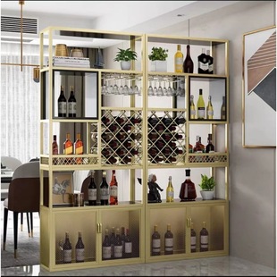 Wine Storage Rack Red Wine Glass Display Wine Rack Retro Floor-Standing Wine Cabinet Simple Restaurant Bar Wine Cabinet Home