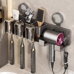 百タフ吸盤歯ブラシホルダー穴なしトイレ壁掛け式ドライヤーホルダー歯コップうがいコップホルダー