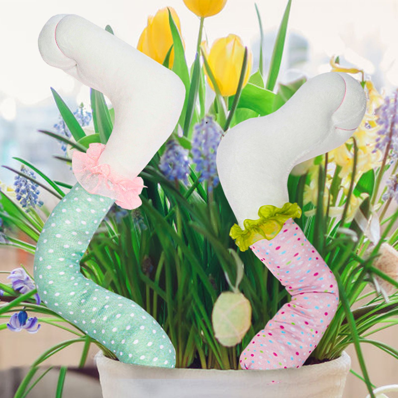 Colgante de pierna de conejo transfronterizo de Pascua creativo de fiestas de maceta de árboles adornos adornos lindos de pierna de conejo