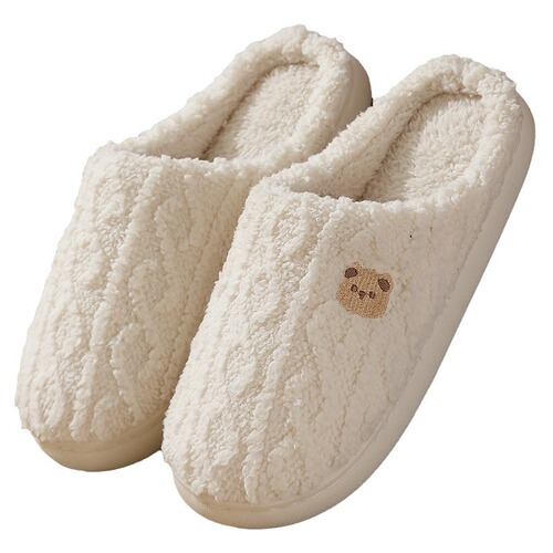 New cotton slippers for women winter home indoor thick-soled warm plaid plush slippers for men