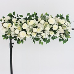 結婚式の装飾、フラワーアレンジメント、Tステージフラワーアート、ウェディングフェイクフラワー、アイアンアートシーン、造花背景壁小道具