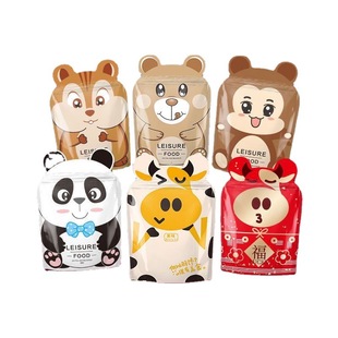 Internet Celebrity Cute Special-shaped Cartoon Bag Candy Ziplock Bag Nougat Snowflake Pastry Milk Date Snack Food Packaging Bag