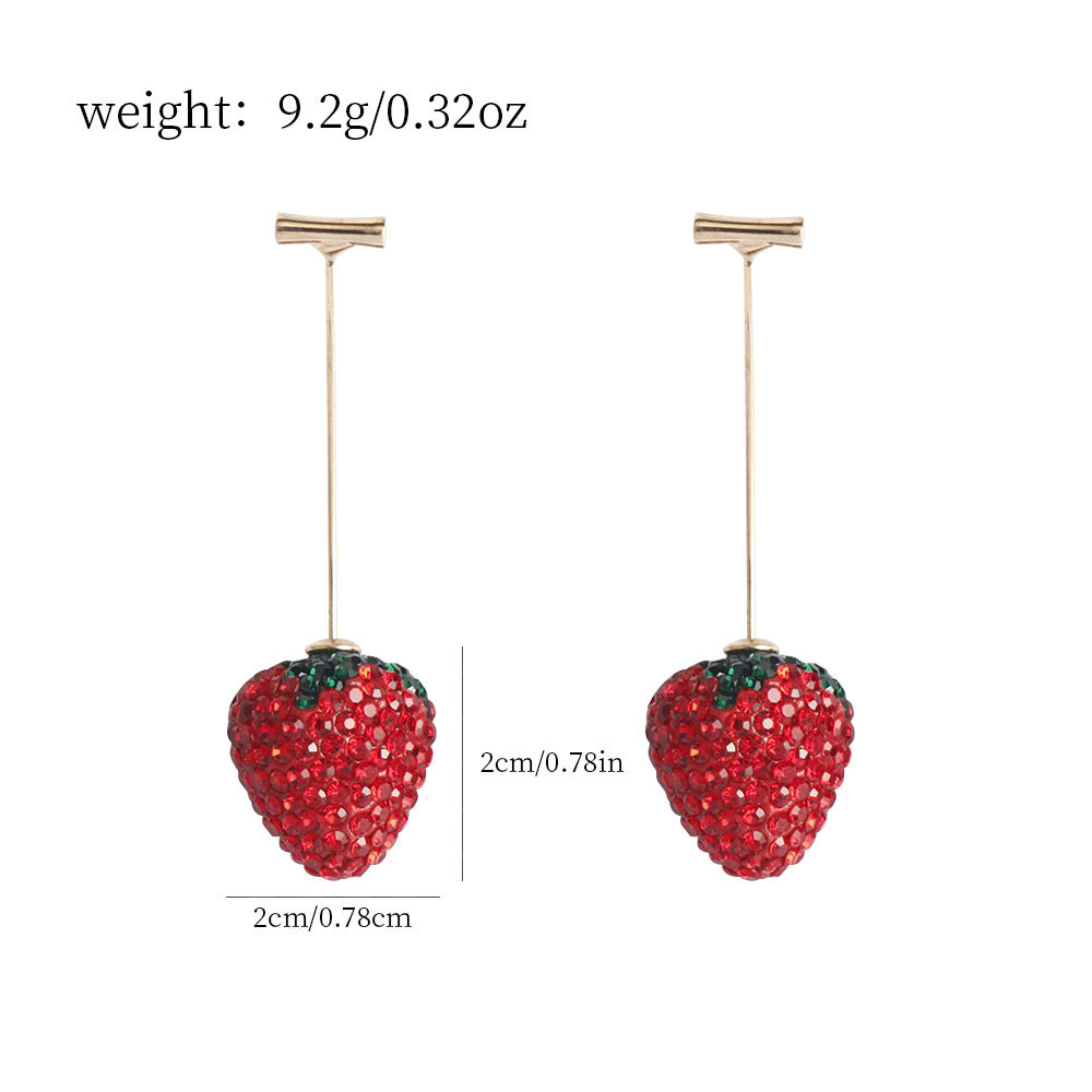 12g Weight Alloy Ear Needle Material Ear Studs Classification 1 Pair Quantity Holiday, Tea Party Occasion Zinc alloy Material Strawberry Pattern All Seasons Season Women's Gender Plating Design Sweet, Simple Style Style 1 Pair Sweet Simple Style Strawberry Plating Zinc Alloy Ear Studs 无