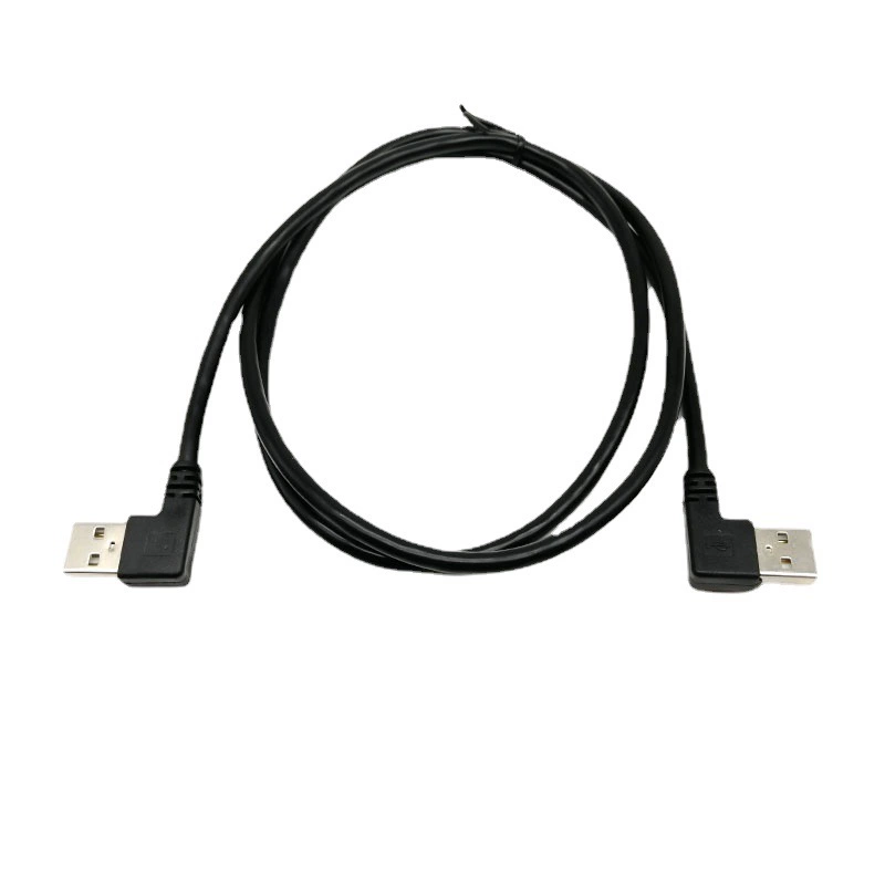 Кабель USB 2.0 AM-AM, вилка-вилка, левый изогнутый, поворотный двухсторонний USB 2.0 для передачи данных