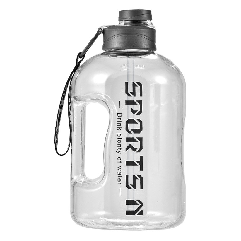 Botella de agua de gran capacidad para hombres y mujeres, pajita de plástico para fitness, fabricante personalizado al por mayor.