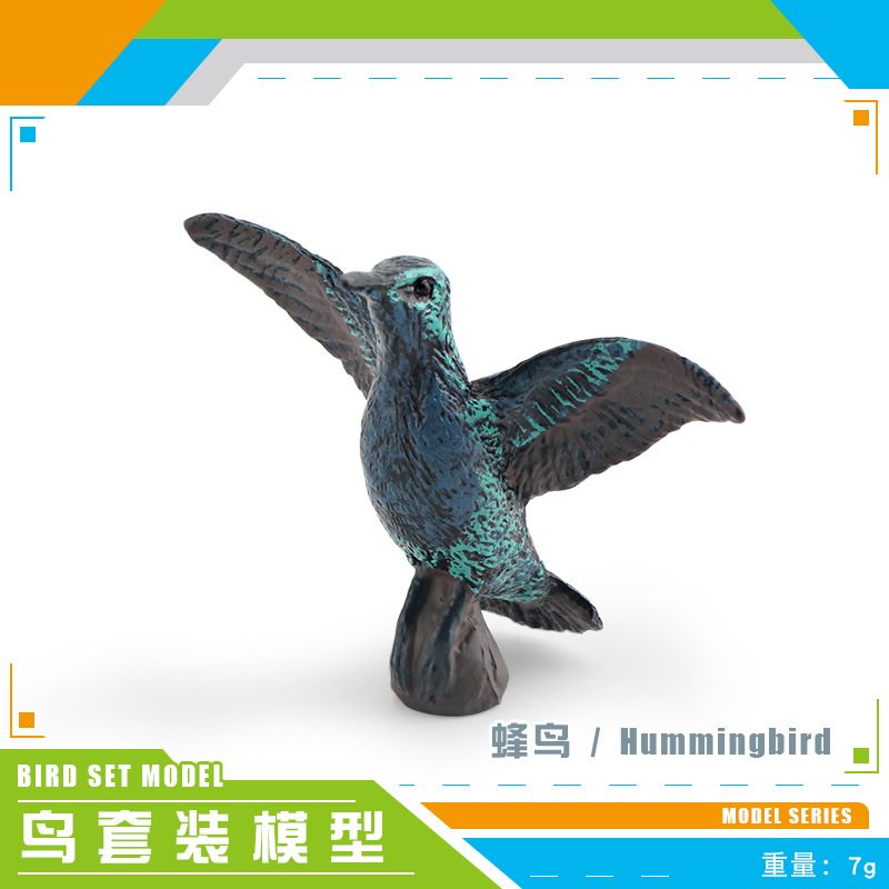 Simulación amazónica de pájaros hummingbirds, colibríes, pájaros, aves, animales, modelos de escritorio, juguetes decorativos estáticos