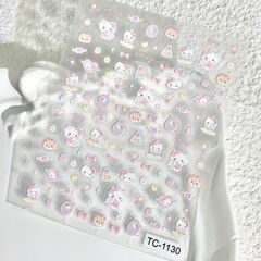 可爱卡通线条小狗美甲贴纸立体浮雕修狗水杯ccd手机装饰贴纸diy