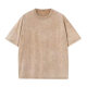 Cross-border 230g heavy cotton short sleeve men's T-shirt tide brand washed old loose European size jacket to map production