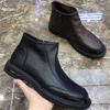 new pattern genuine leather cowhide Soft leather Help Riding boots man Side zipper Bootie Versatile Gaobang genuine leather leisure time Men's Shoes